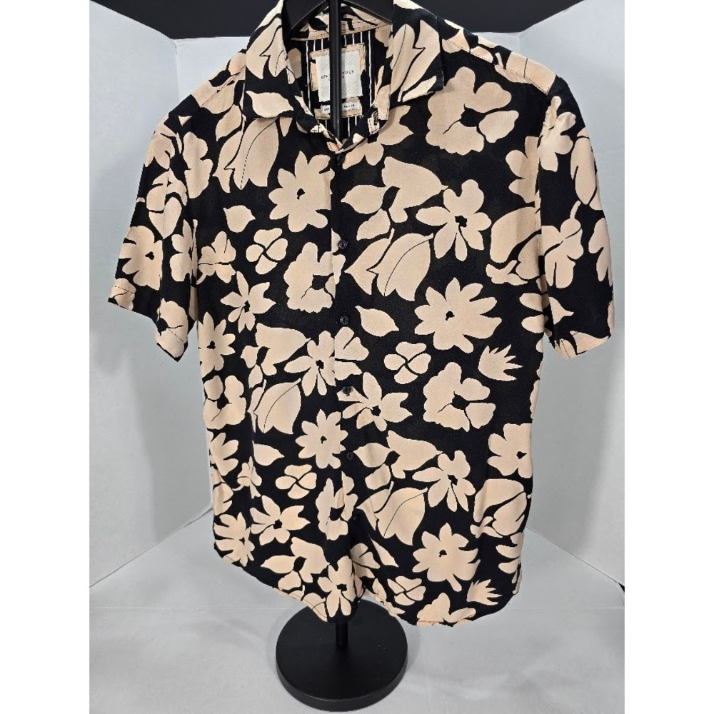 Denim & Flower Ricky Singh Floral Print Button Up Short Sleeve‎ Shirt
